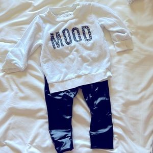 Pleather leggings and sweatshirt